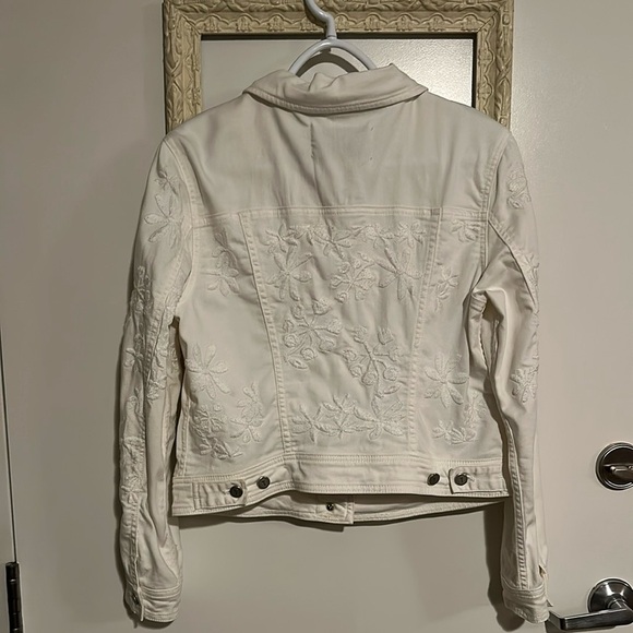 PILCRO AND THE LETTERPRESS | Anthropologie White Embroidered Jean Jacket - Picture 9 of 9